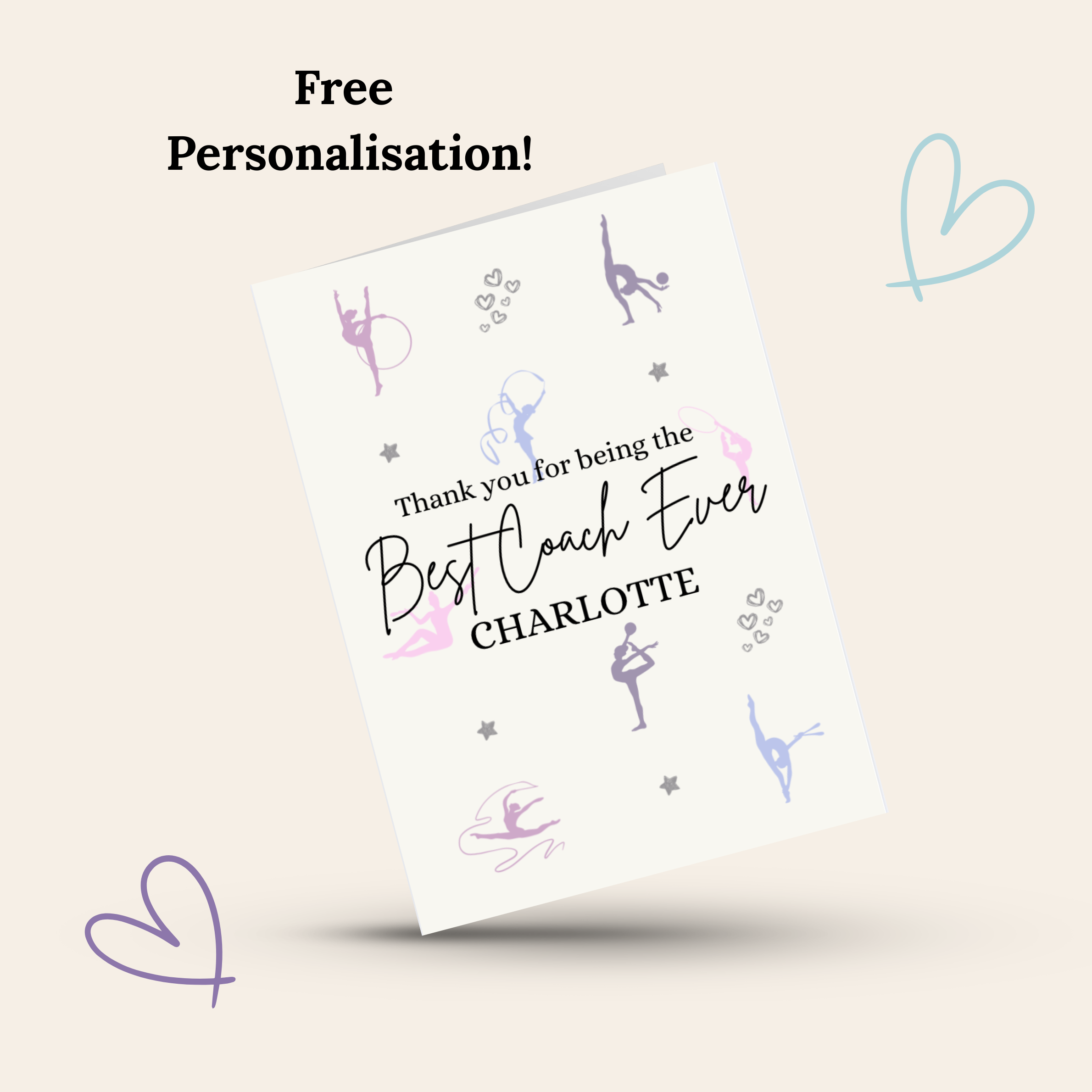 Personalised Rhythmic Gymnastics Thank You Card