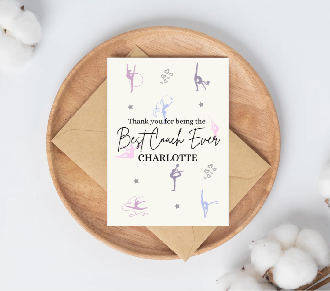Personalised Rhythmic Gymnastics Thank You Card