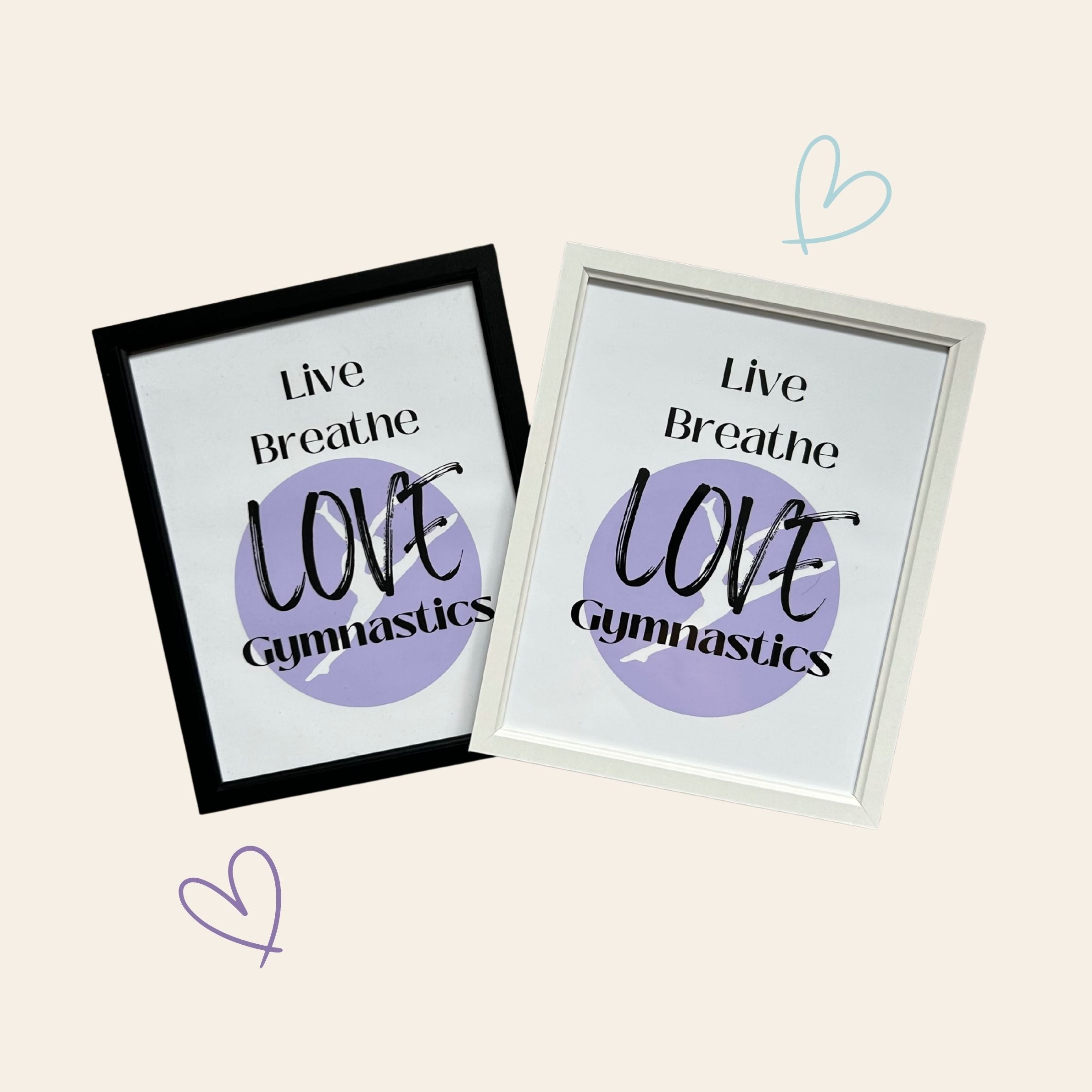 Live Breathe Love Gymnastics framed print for gymnasts