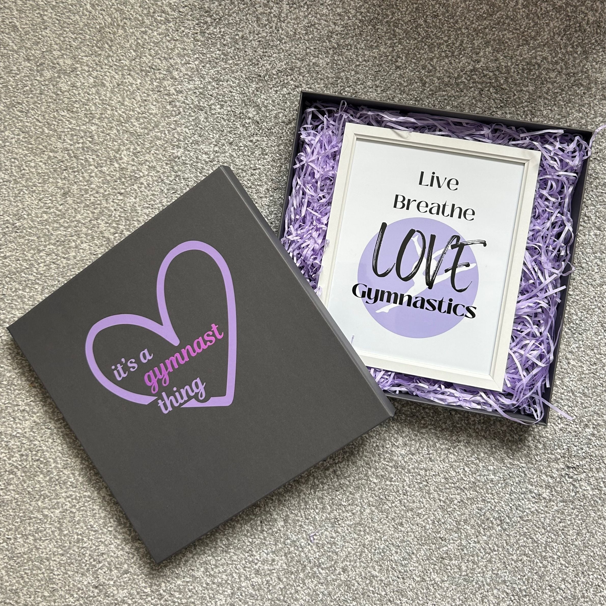 It's a gymnast thing gift box for gymnastics gift. White framed print for gymnasts 