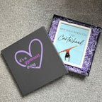 Gift box for gymnasts with a framed gymnastics print  inside featuring a gymnast with text 'why walk when you can cartwheel'