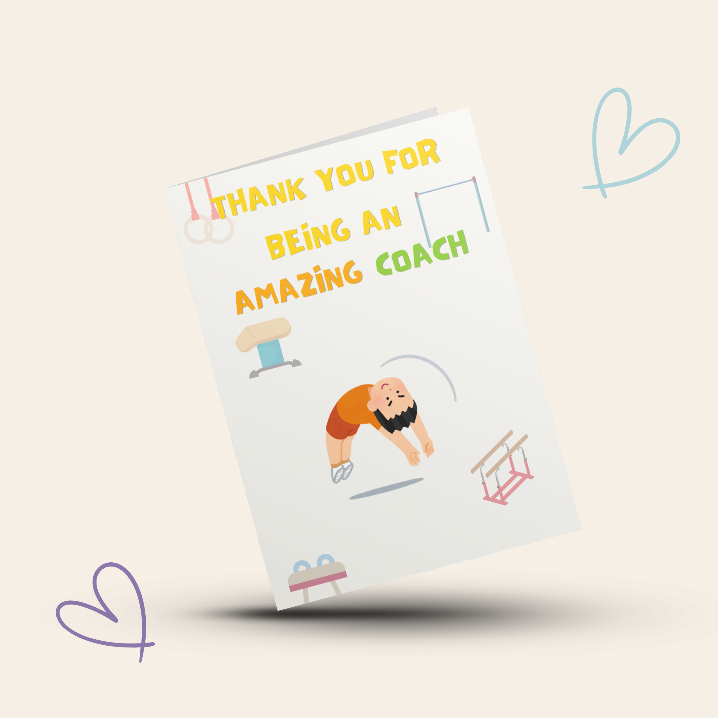 Boys Gymnastics Thank You Card