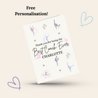Personalised Rhythmic Gymnastics Thank You Card
